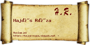Hajós Róza névjegykártya