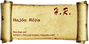 Hajós Róza névjegykártya